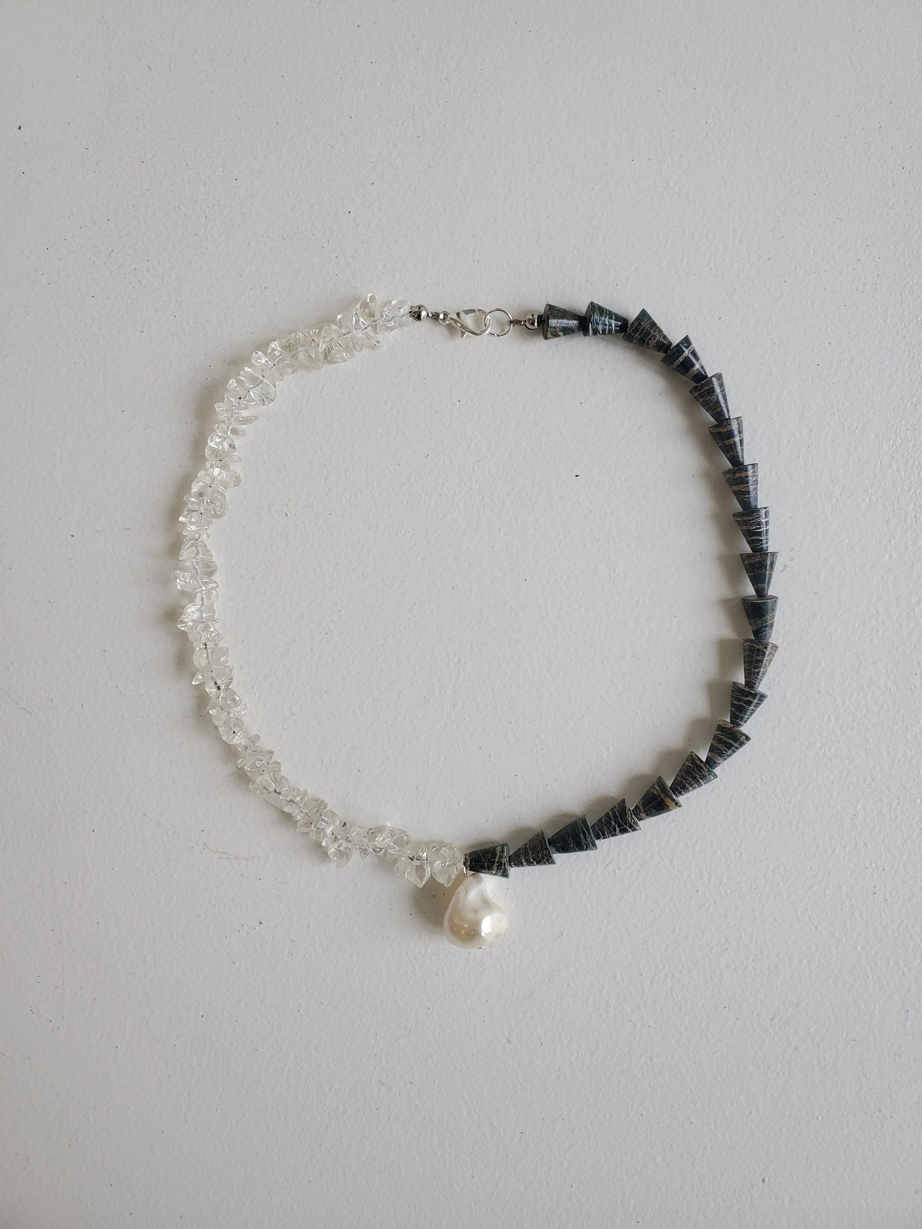 Quartz, Jasper and Pearl choker