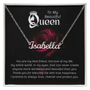 Queen Custom Name Necklace-The love of my life