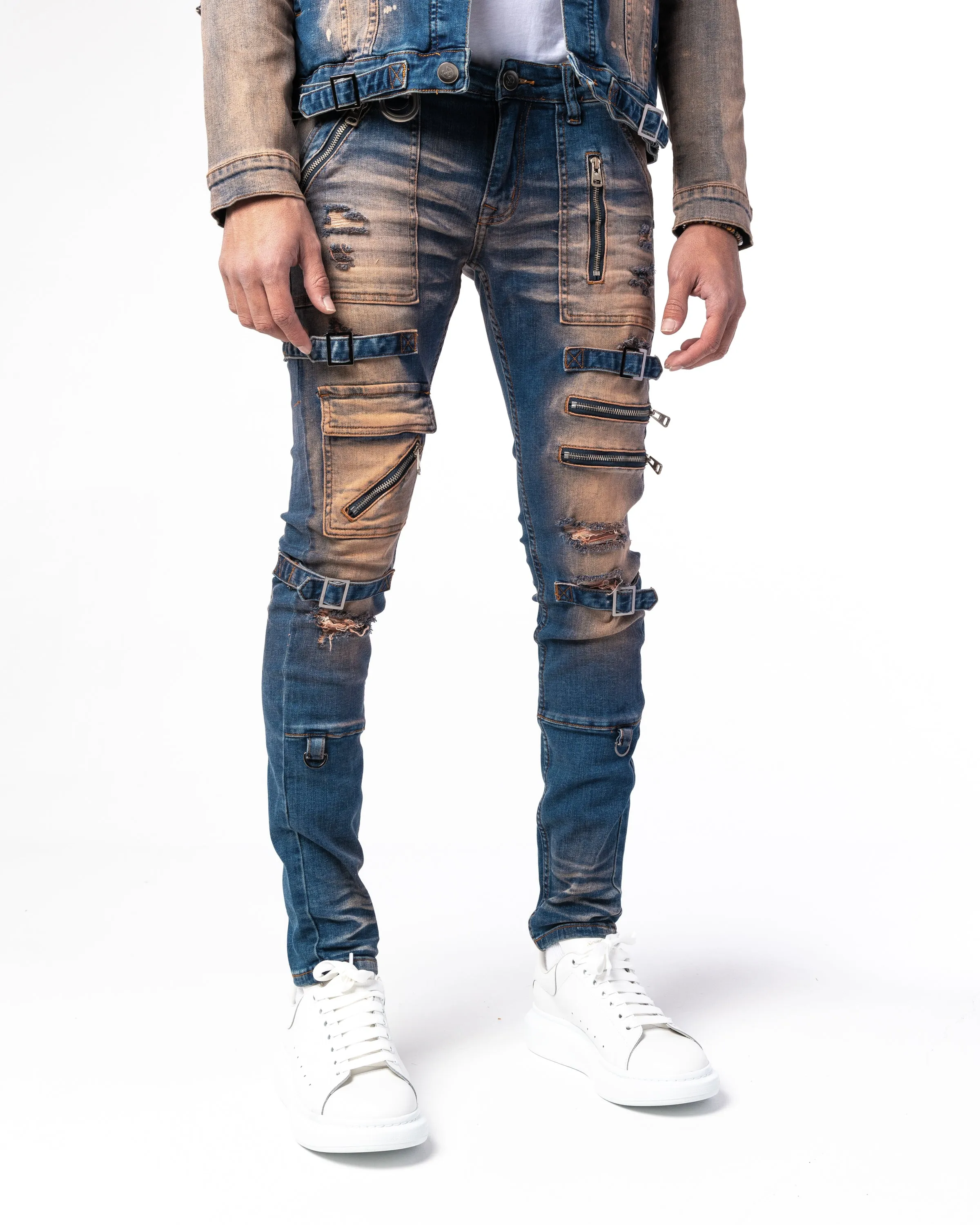 "BLAINE" Indigo Wheat Denim