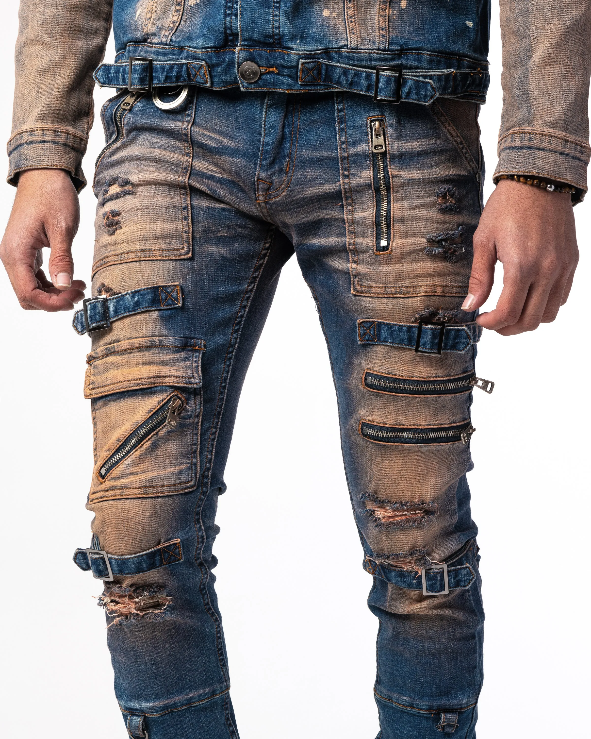 "BLAINE" Indigo Wheat Denim