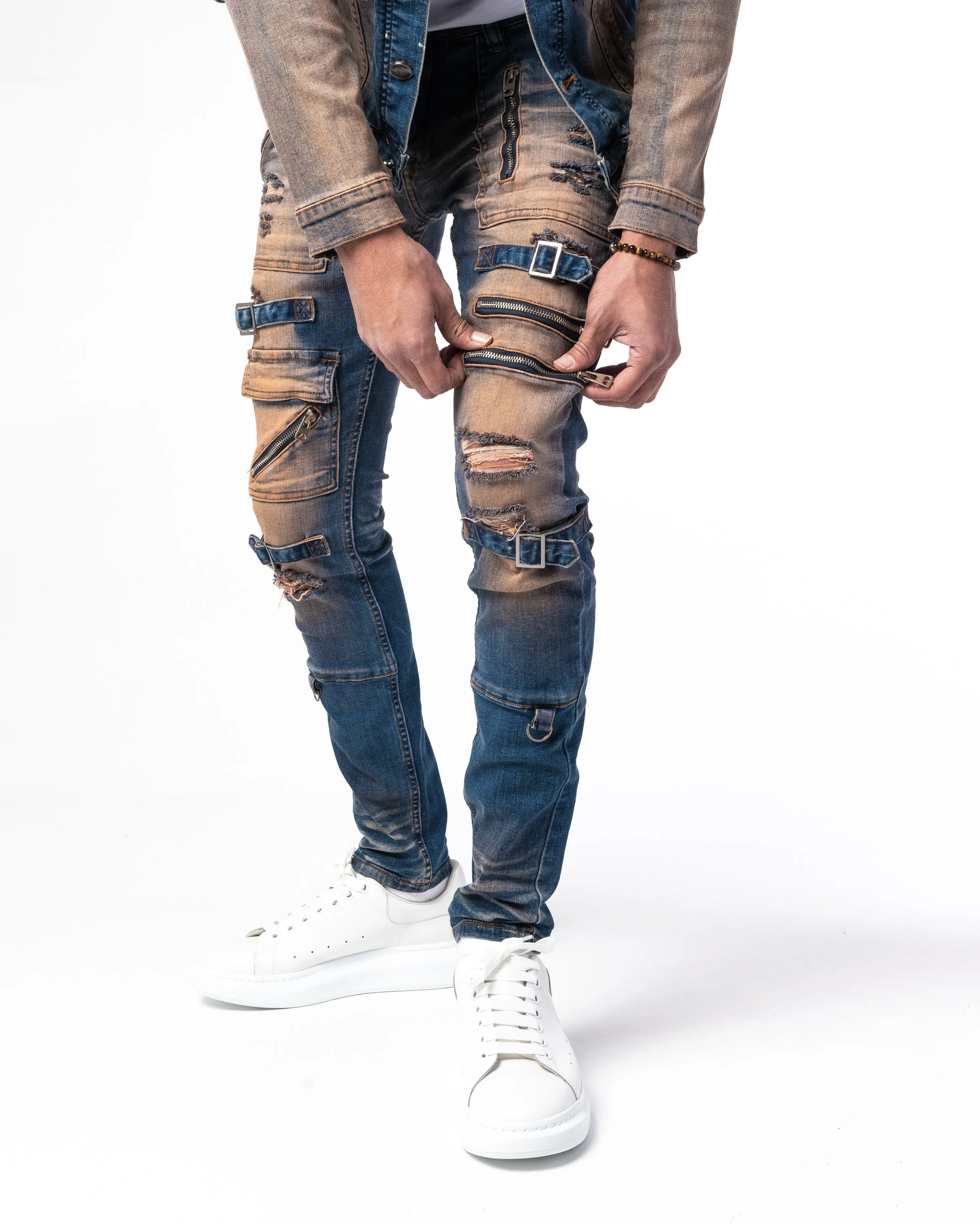 "BLAINE" Indigo Wheat Denim