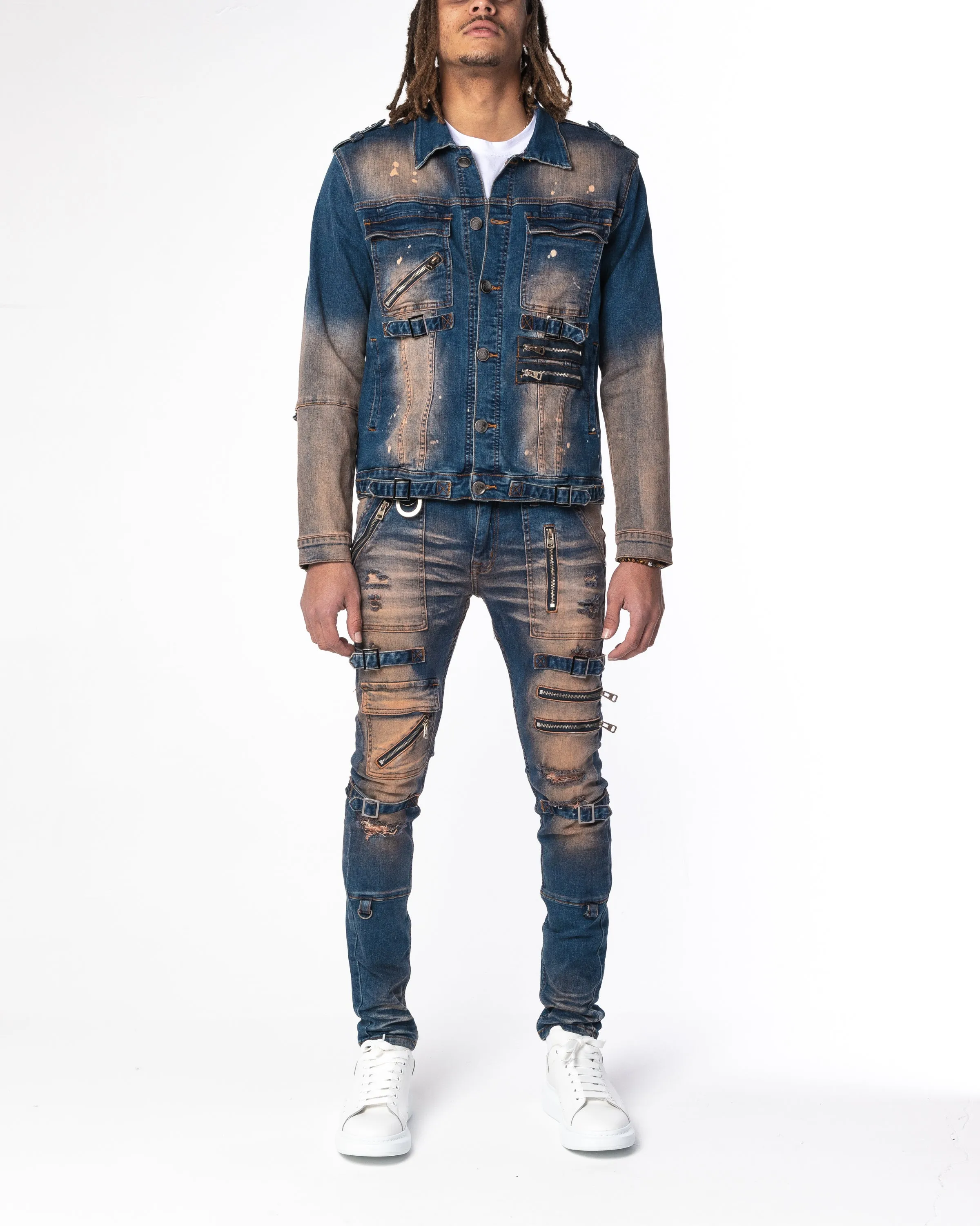 "BLAINE" Indigo Wheat Jacket