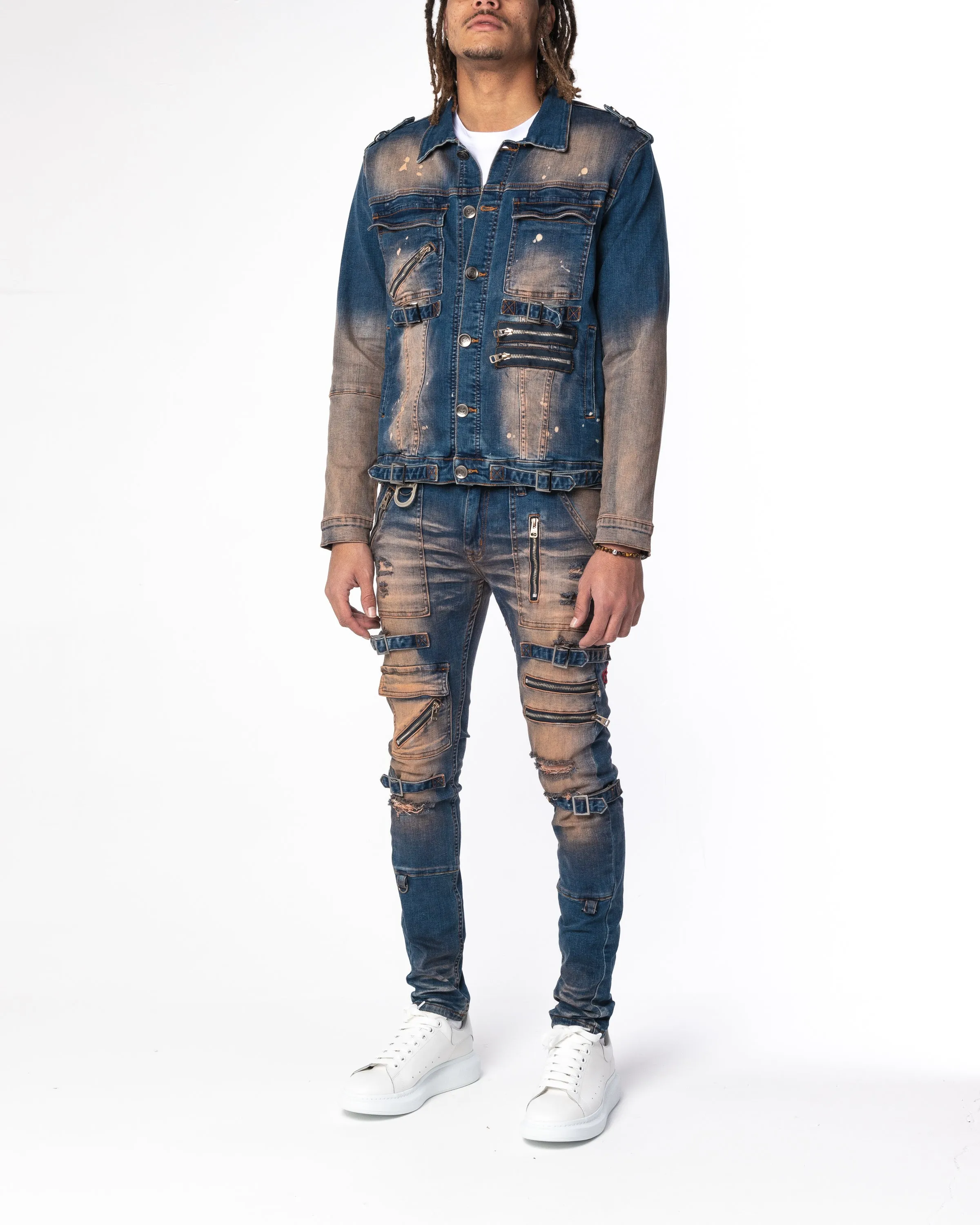 "BLAINE" Indigo Wheat Jacket