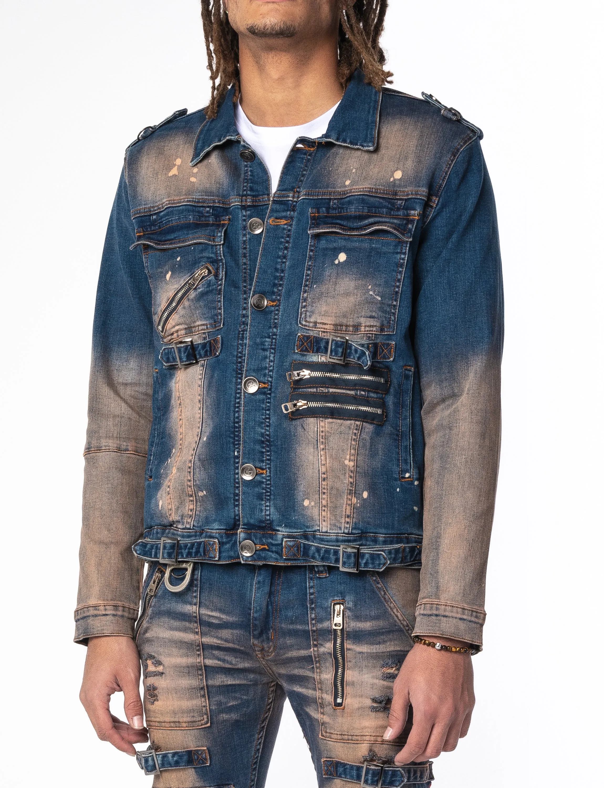 "BLAINE" Indigo Wheat Jacket
