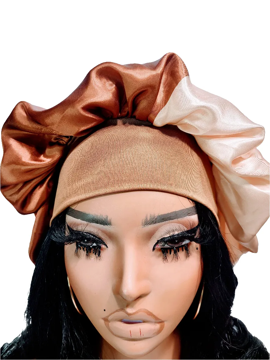 "CINNAMON" Wide Band Sleeping Satin Hair Bonnet