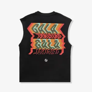 "Digital Dance" Cutoff Tee (black/red)