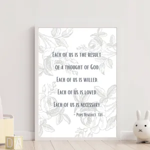 "Each of Us is the Result of a Thought of God" Printable Wall Art