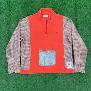 "Orange" Ya Glad Plaid Flannel Sweater Hybrid