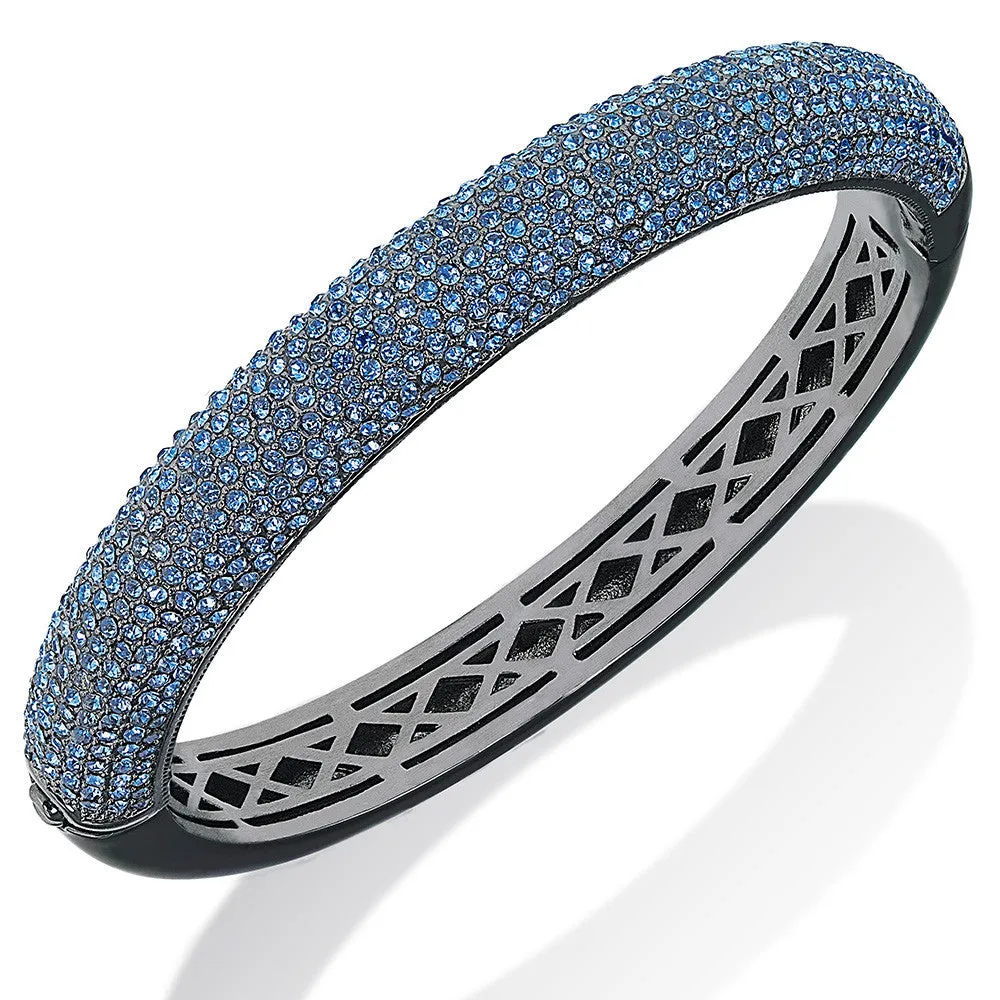 "Pure Radiance" 10 Row Pave Crystal Hinged Bangle Bracelet