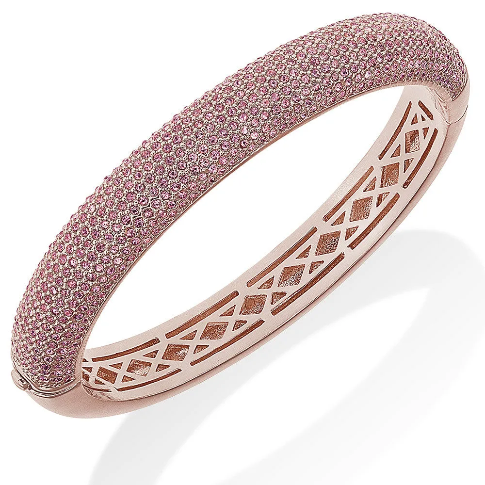 "Pure Radiance" 10 Row Pave Crystal Hinged Bangle Bracelet