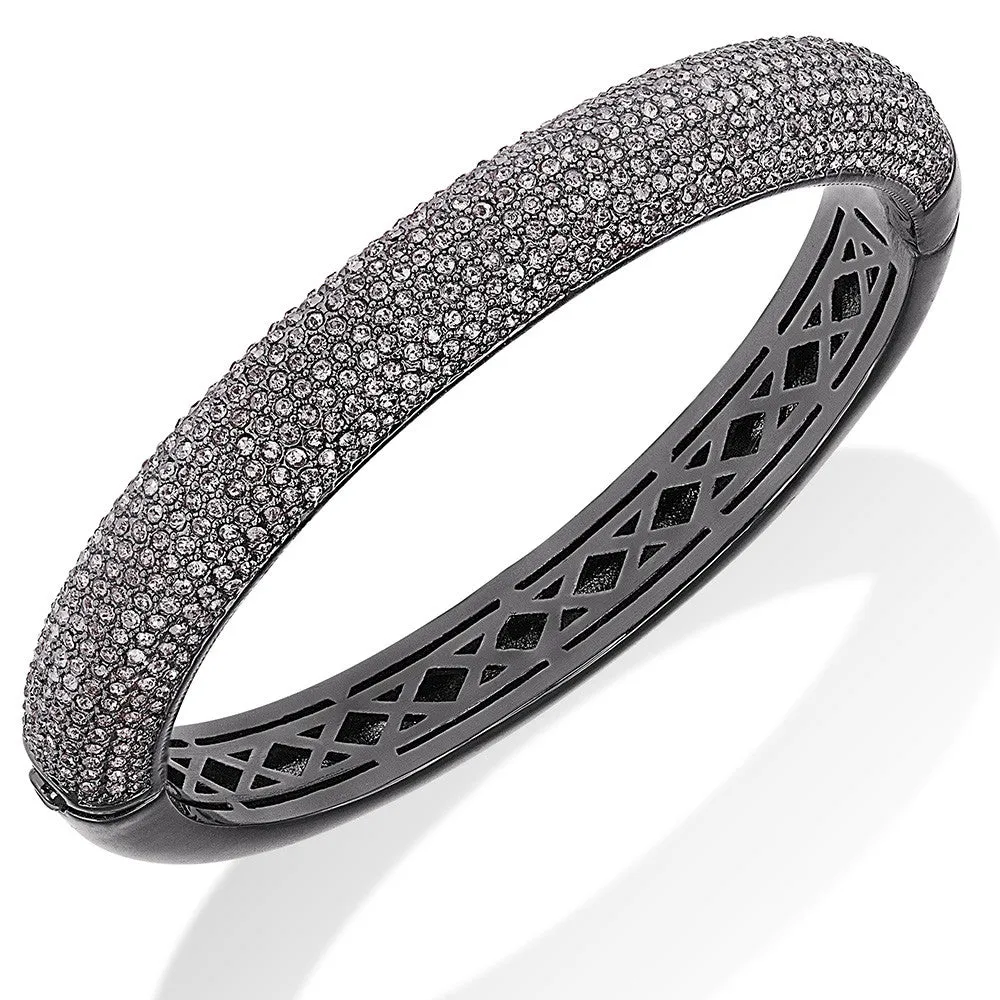 "Pure Radiance" 10 Row Pave Crystal Hinged Bangle Bracelet
