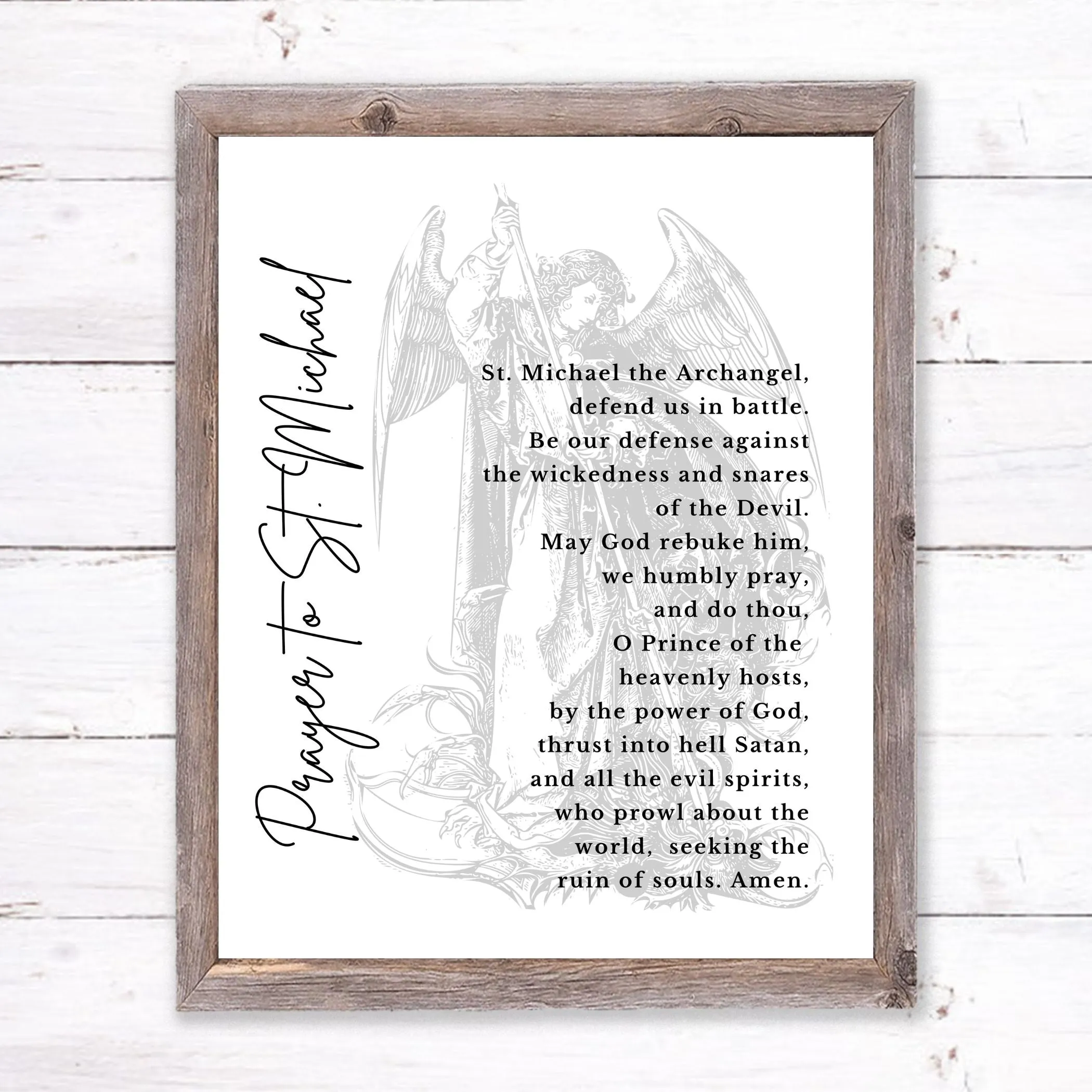 "St. Michael Prayer - Vintage" Printable Wall Art