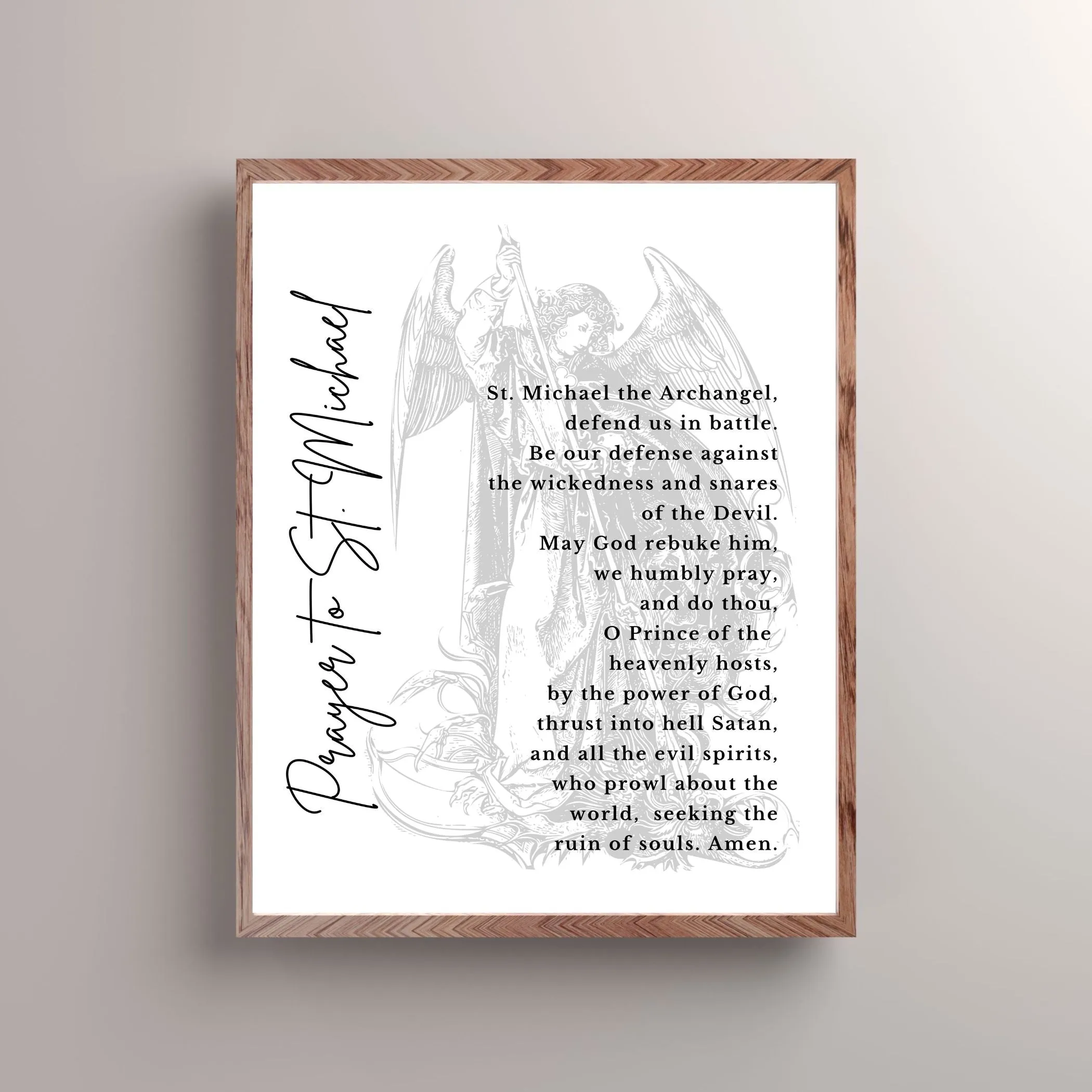 "St. Michael Prayer - Vintage" Printable Wall Art