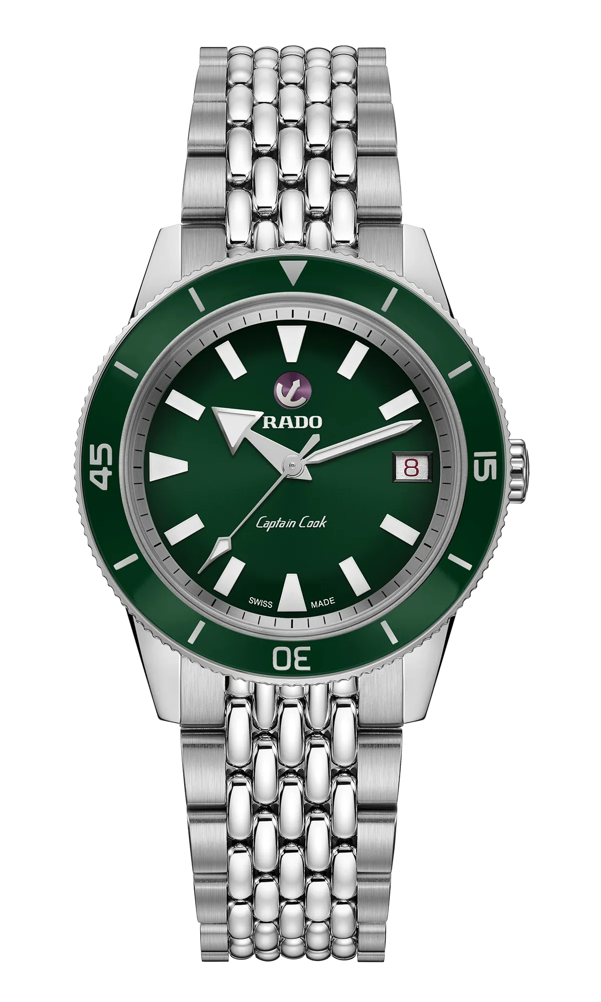 RADO Captain Cook Automatic 37mm Green Dial Stainless Steel Unisex Watch R32500323