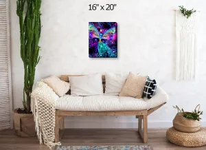 Rainbow Angel Stretched Canvas Decor, Reiki-Inspired Chakra Art - "Bubbles of Clearing"