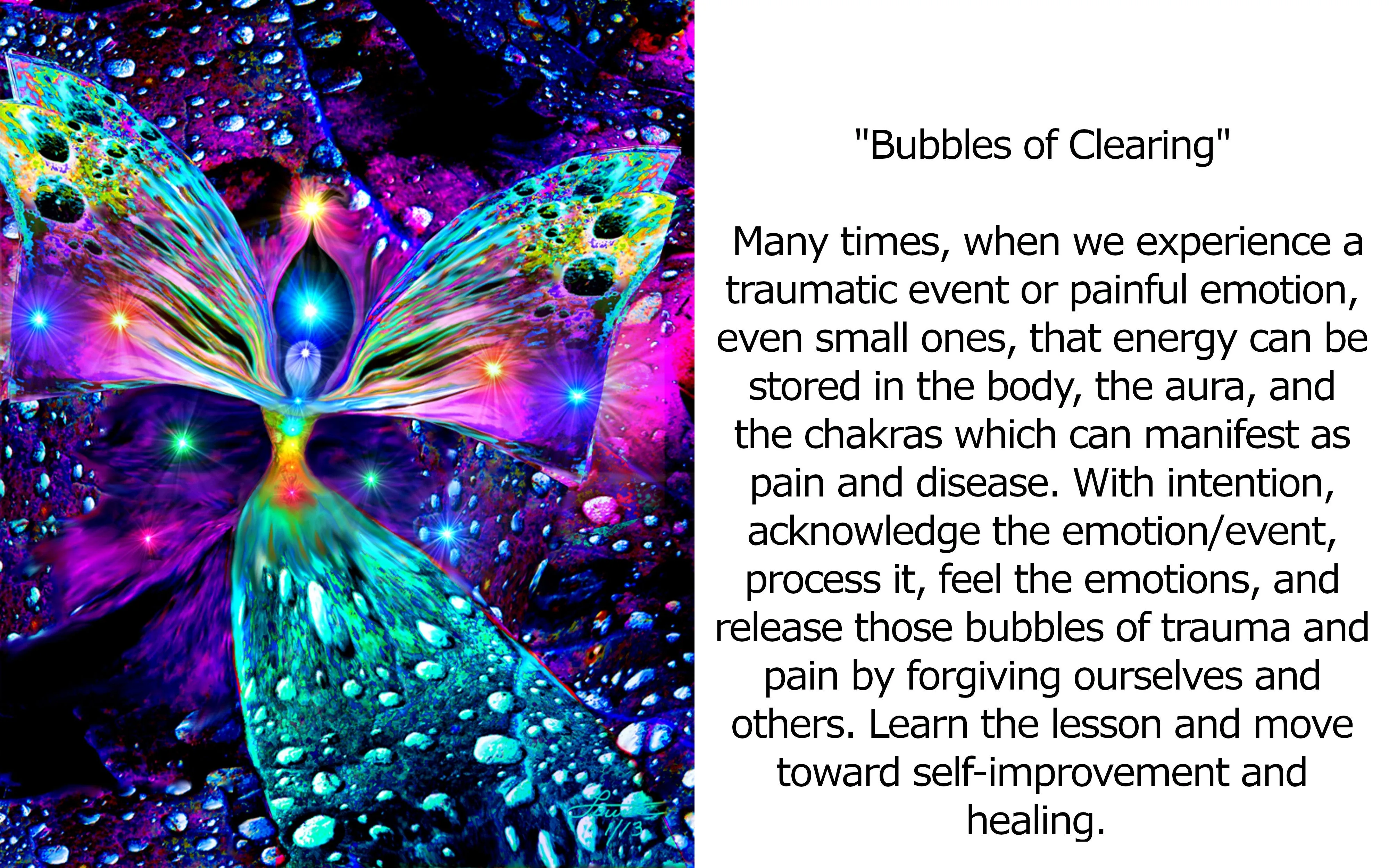 Rainbow Angel Stretched Canvas Decor, Reiki-Inspired Chakra Art - "Bubbles of Clearing"