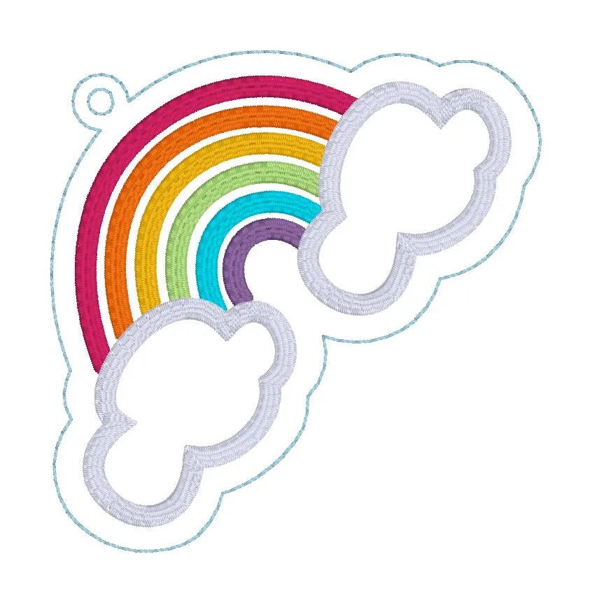Rainbow Appliqué Set machine embroidery designs (ITH bag, single & multi files included) DIGITAL DOWNLOAD