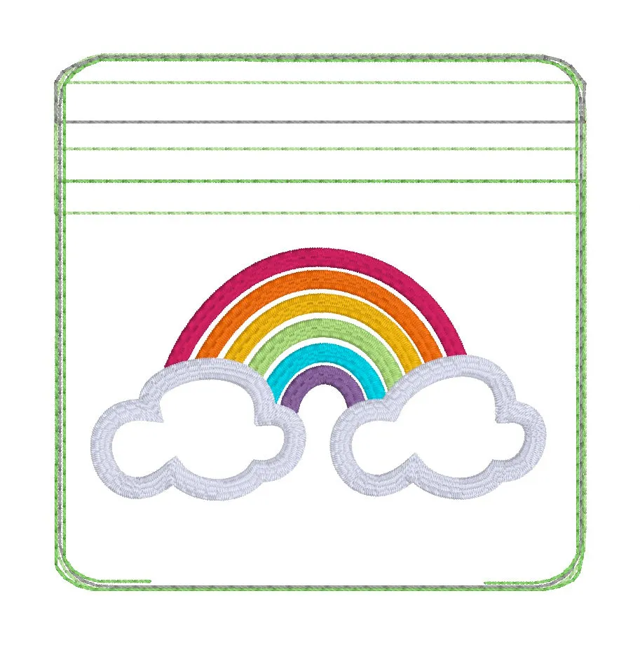 Rainbow Appliqué Set machine embroidery designs (ITH bag, single & multi files included) DIGITAL DOWNLOAD