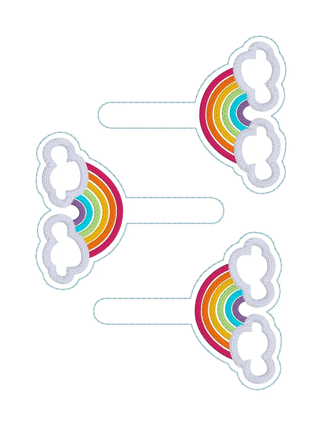 Rainbow Appliqué Set machine embroidery designs (ITH bag, single & multi files included) DIGITAL DOWNLOAD