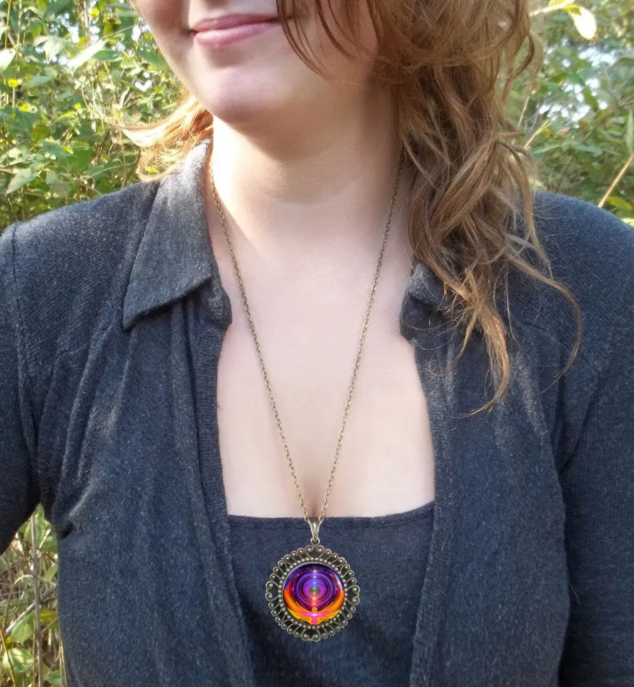 Rainbow Chakra Necklace, Lightworker Energy Art Jewelry - "Chakra Alignment"
