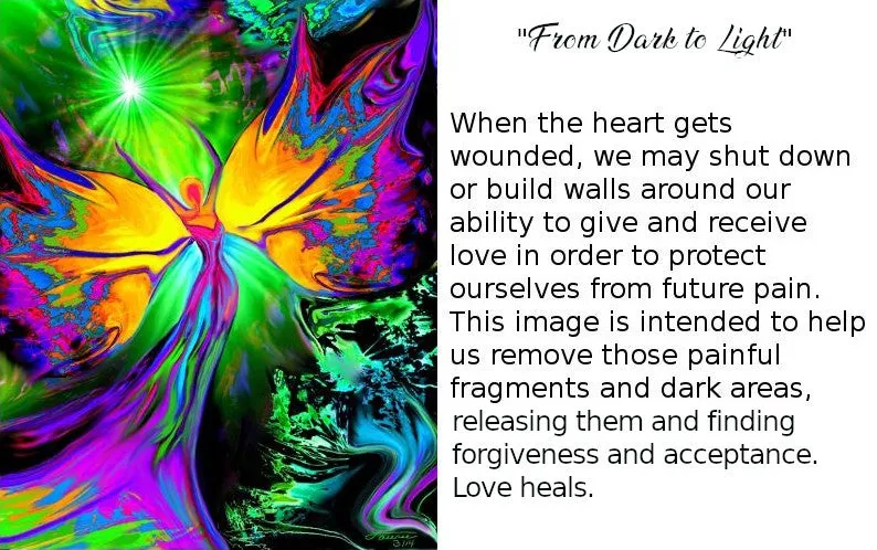 Rainbow Fairy Art Necklace, Reiki Energy Pendant, Metaphysical Chakra Artwork - "From Dark to Light"