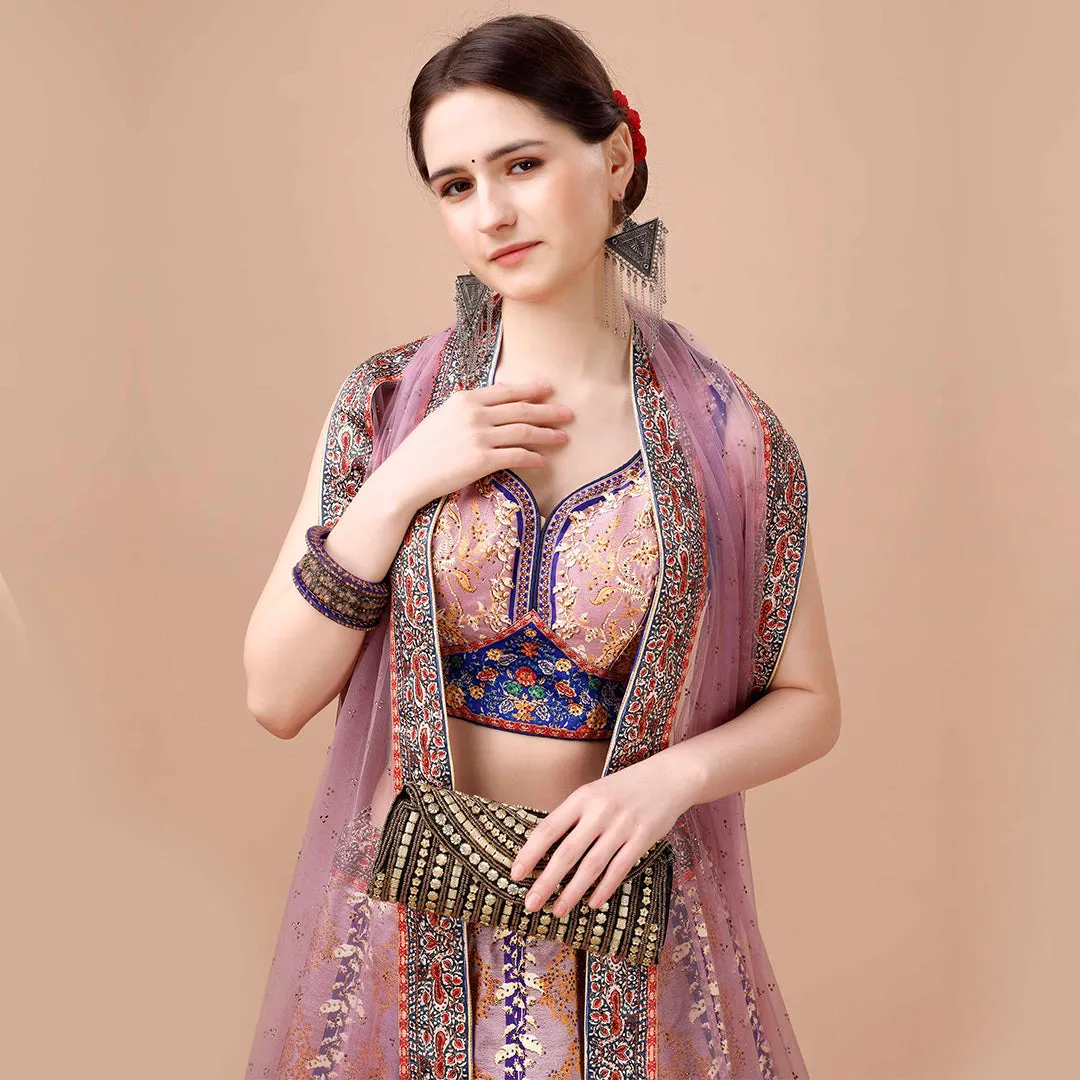 Rainbow Raga Lehenga Set with Zari Embroidery