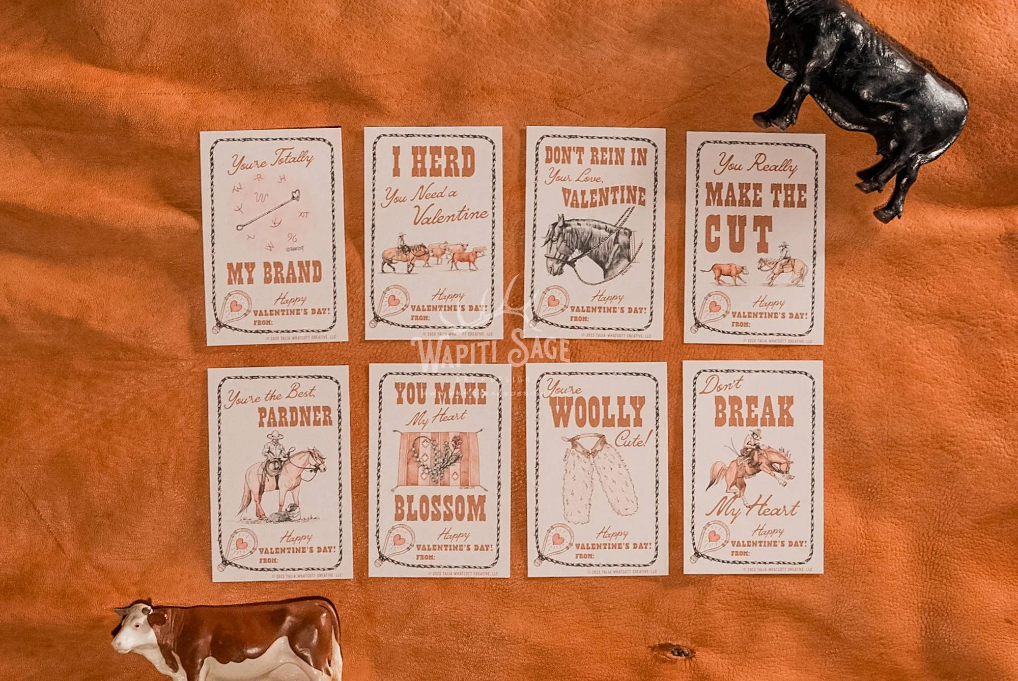 Ranchy Valentine Cards Digital Printable