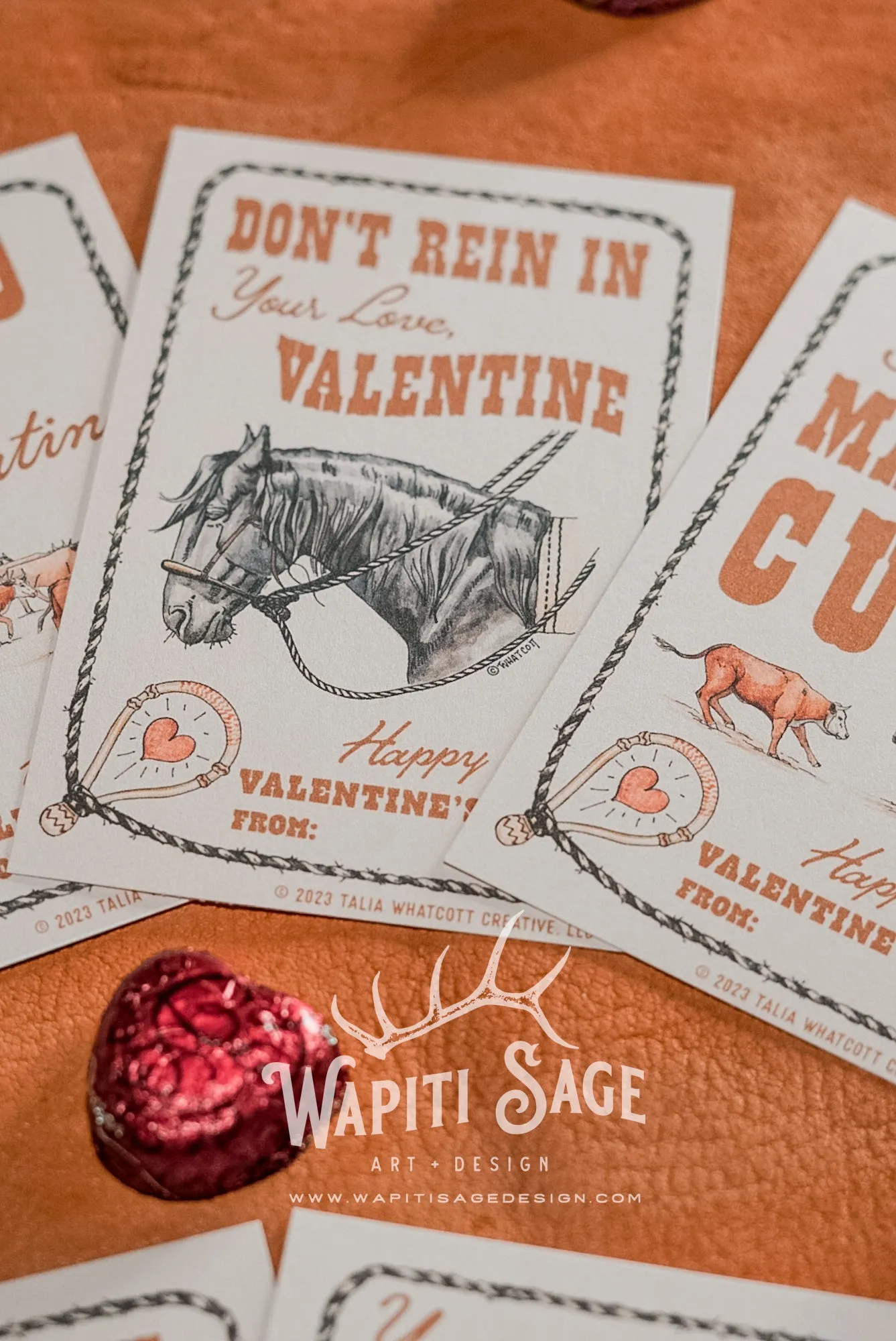 Ranchy Valentine Cards Digital Printable