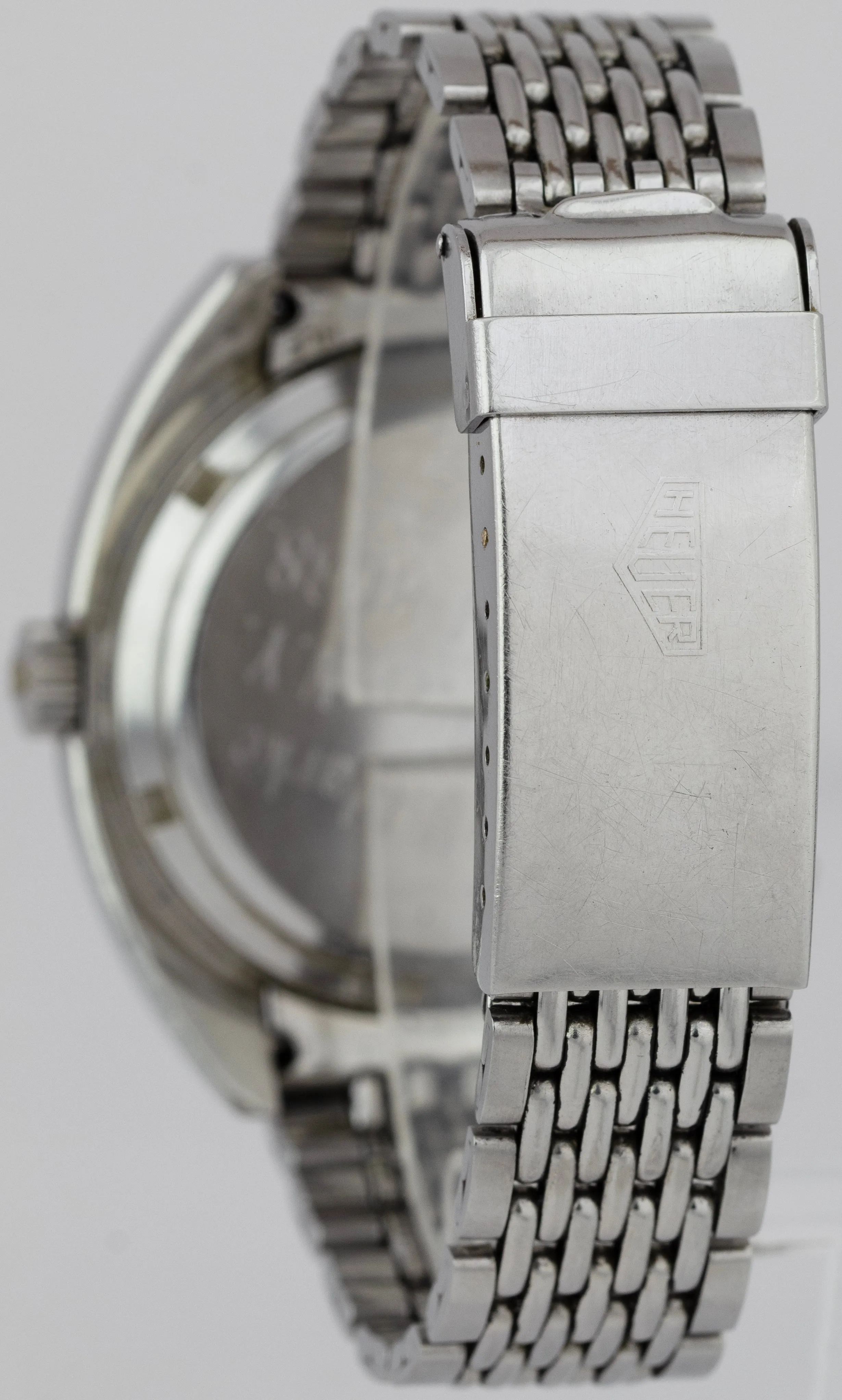 RARE 1971 Vintage Heuer Autavia Jo Siffert White Chronograph 42mm Steel 1163 B P