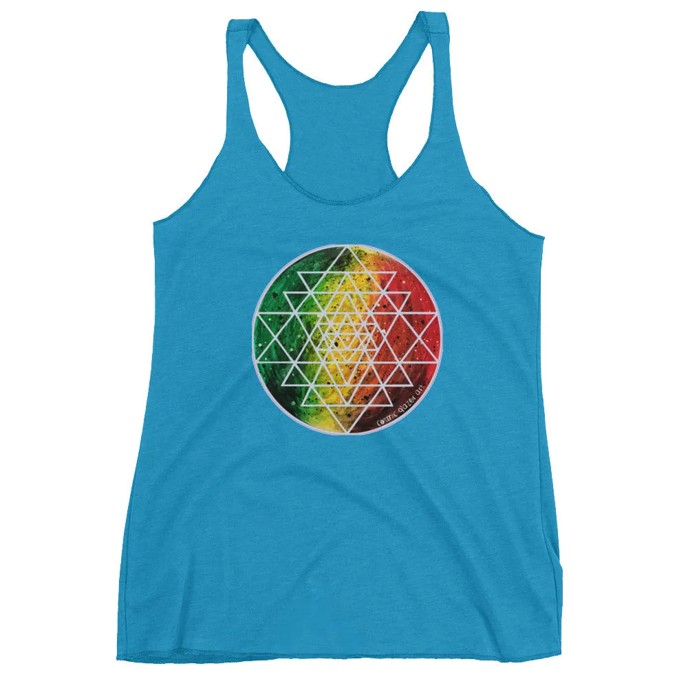 Rasta Sri Yantra Women's Racerback Tank