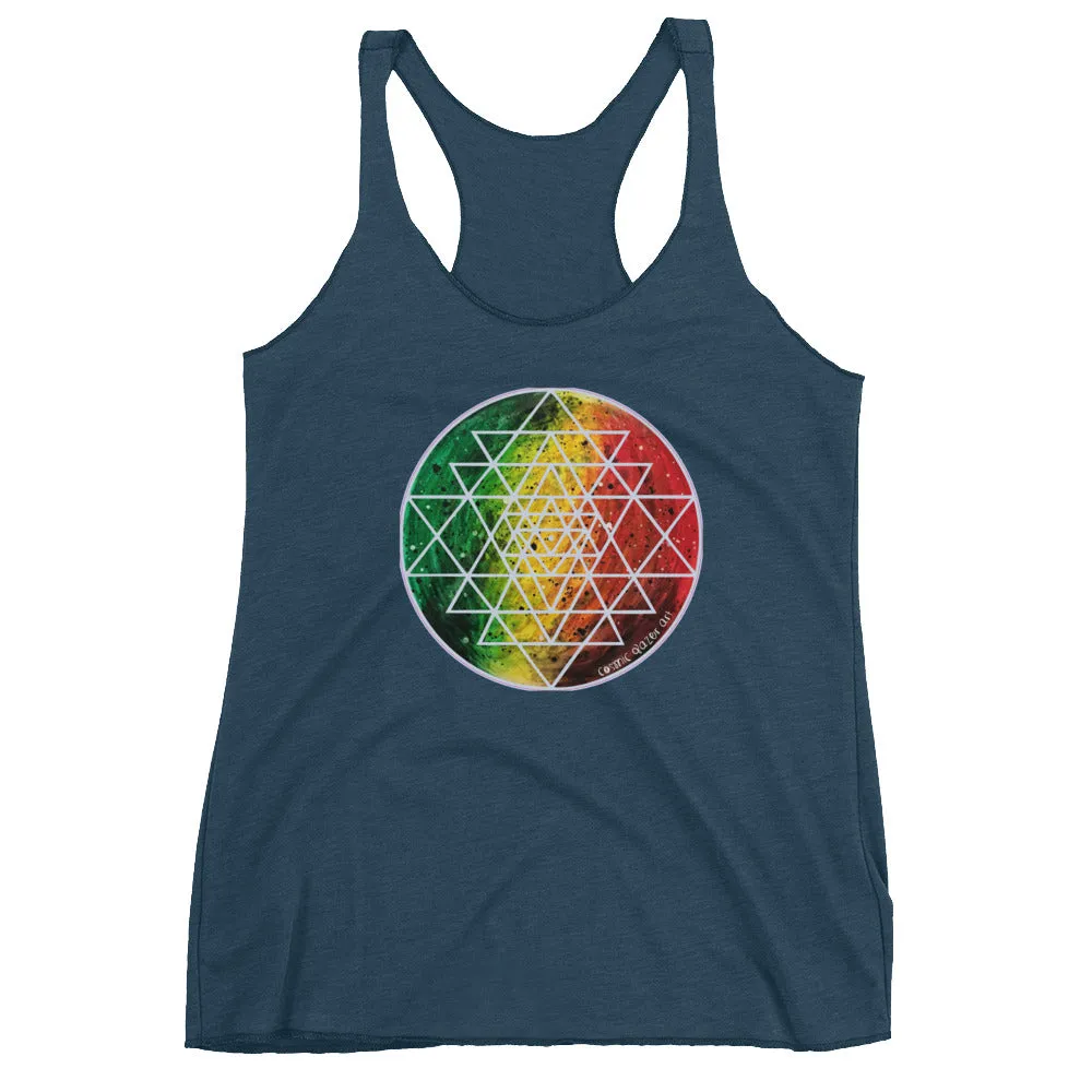 Rasta Sri Yantra Women's Racerback Tank