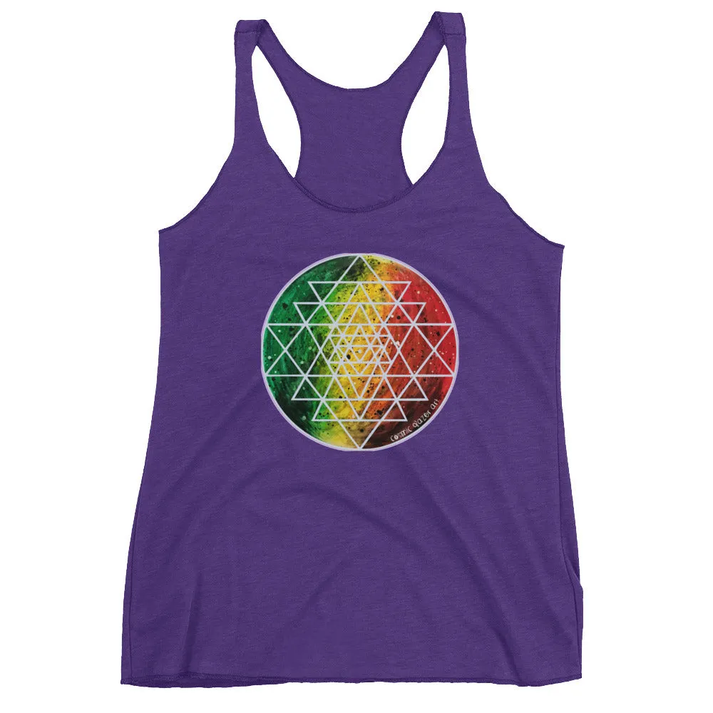 Rasta Sri Yantra Women's Racerback Tank