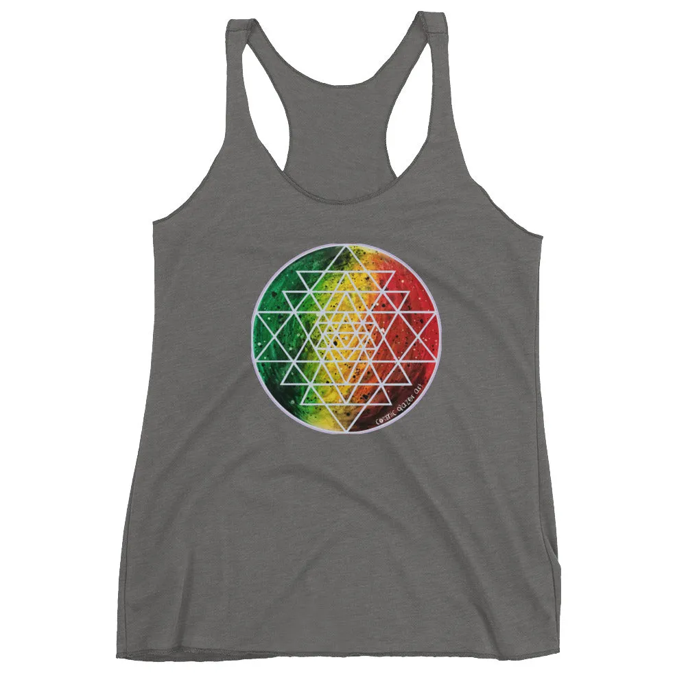 Rasta Sri Yantra Women's Racerback Tank