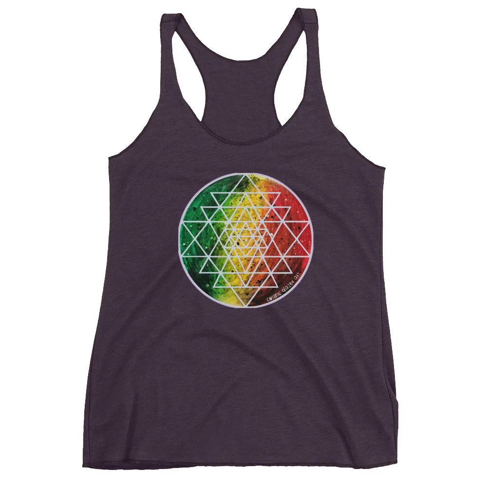Rasta Sri Yantra Women's Racerback Tank