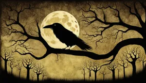 Raven Vintage Digital Ephemera Paper AI Created Wicca Witch Design - Digital Download Art Paper for Junk Journal Scrapbook Cottage Core DIY Craft