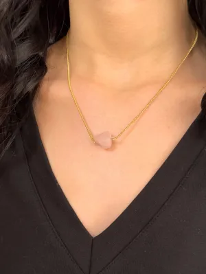 Raw Rose Quartz Necklace
