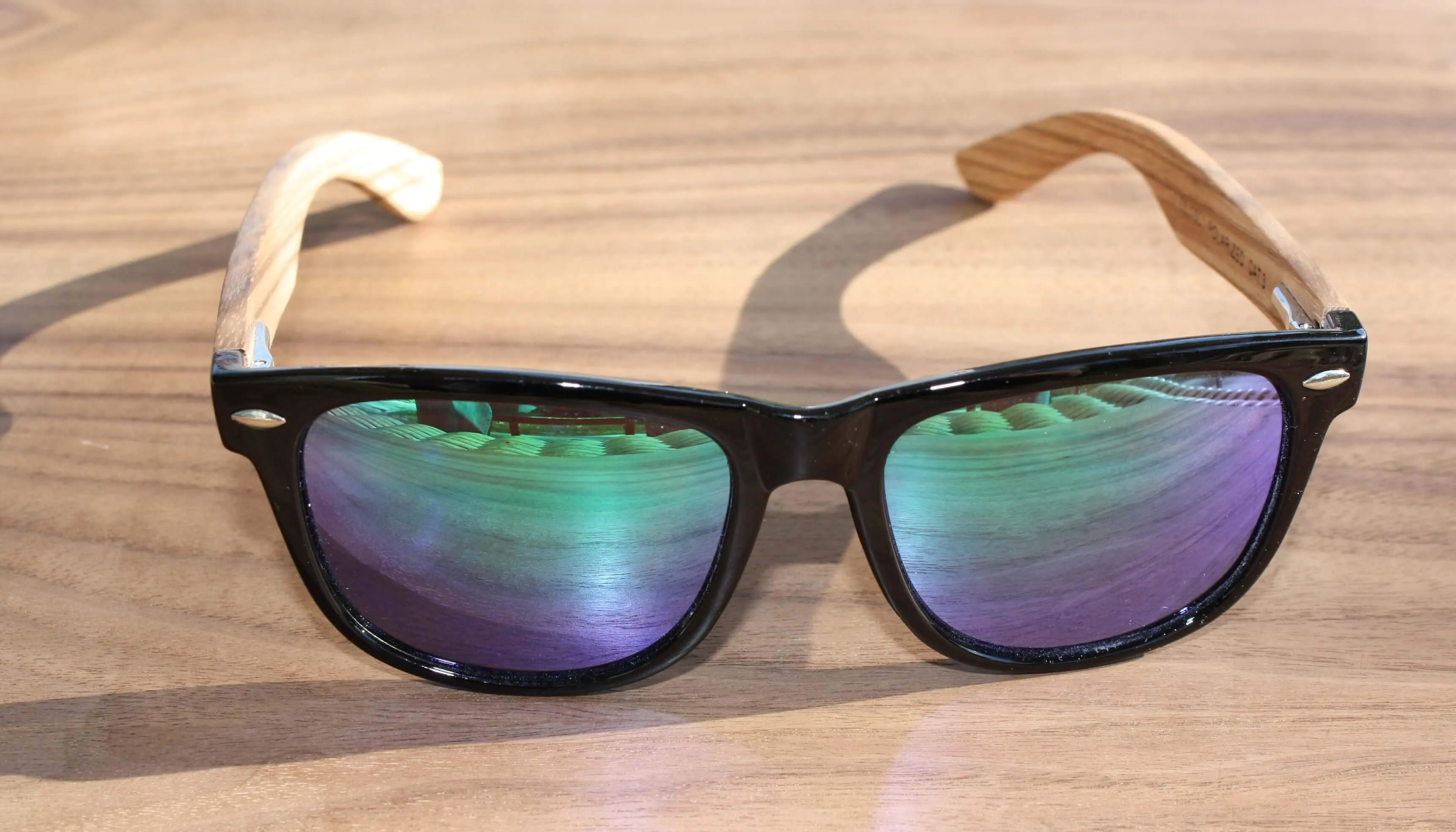 Real Zebra Wood Wanderer Sunglasses by WUDN