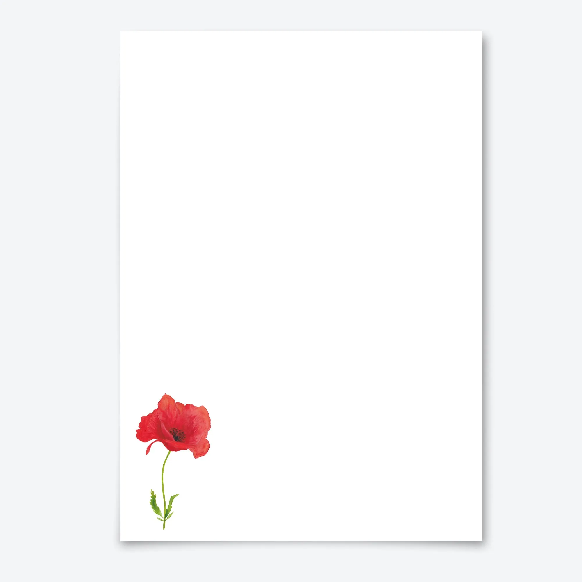 Red Poppy Long Stem Letter Writing Set with Organiser