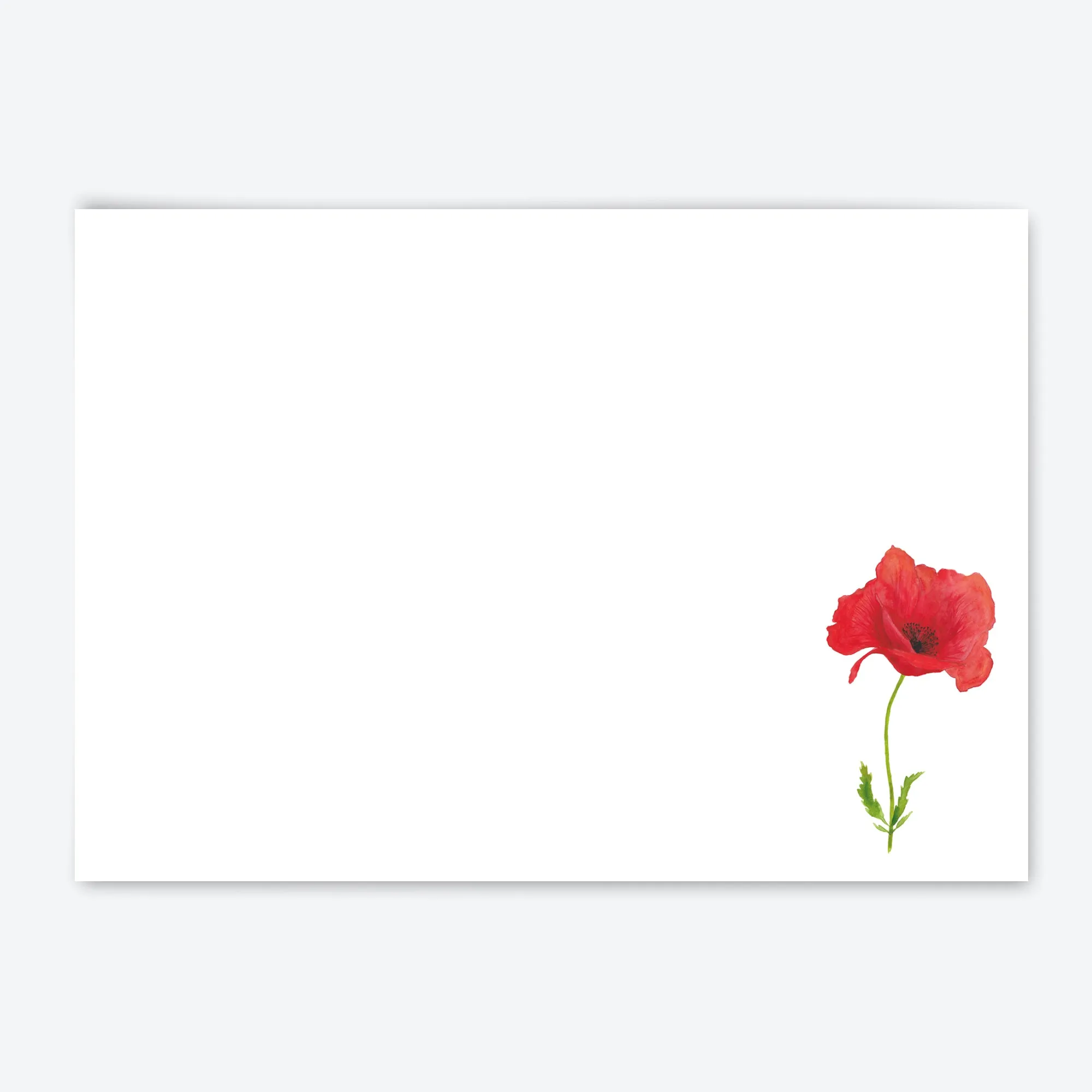 Red Poppy Long Stem Letter Writing Set with Organiser