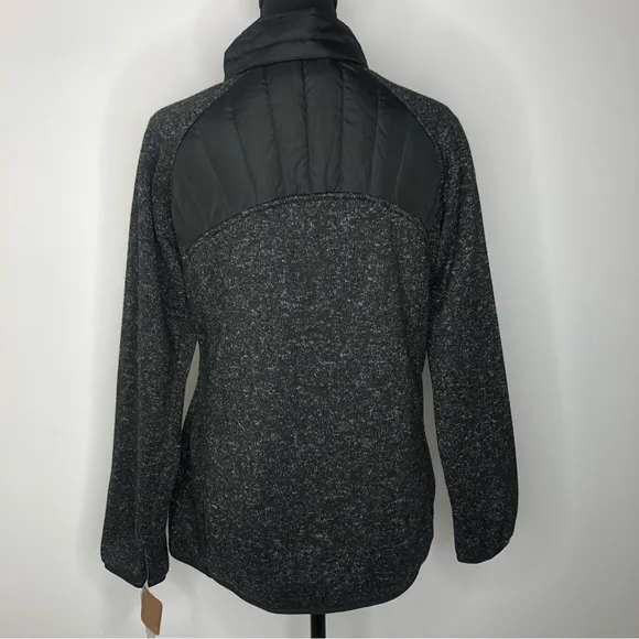 Reebok Black &amp; Black Heather Fleece Women’s Puffer Jacket Medium