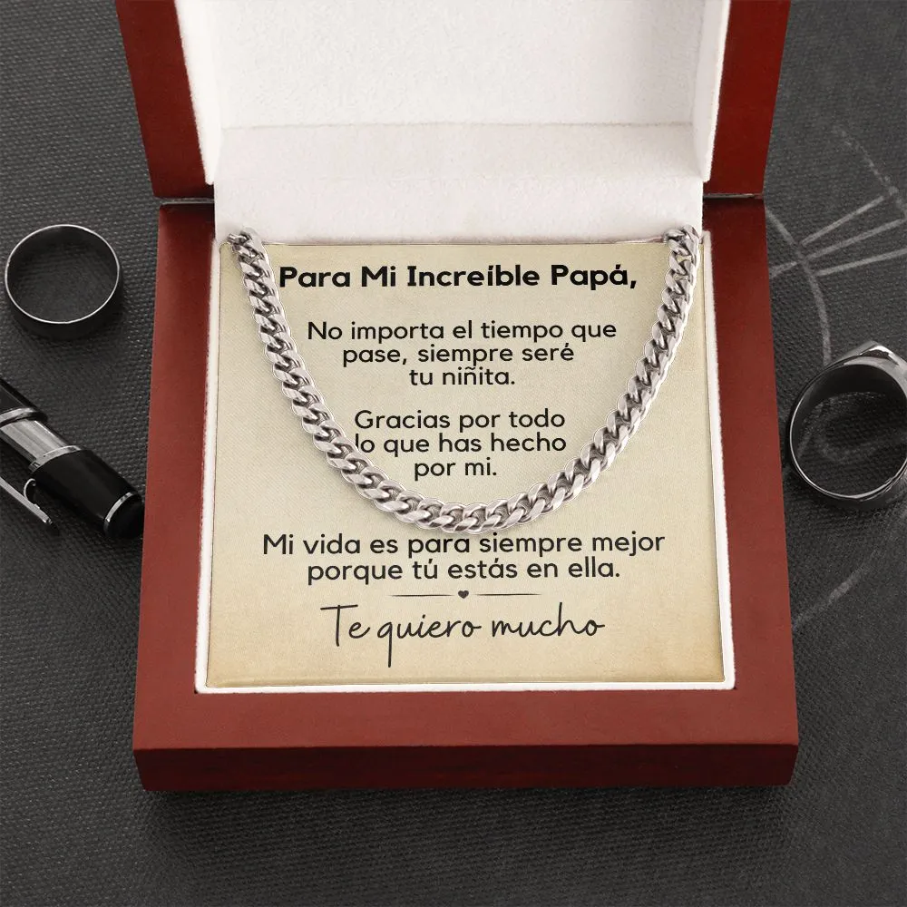 Regalo Para Papá | Cadena de Eslabones Cubanos | Siempre Seré Tu Niñita