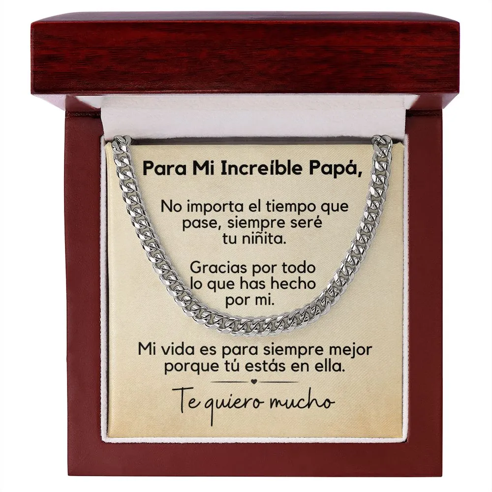 Regalo Para Papá | Cadena de Eslabones Cubanos | Siempre Seré Tu Niñita