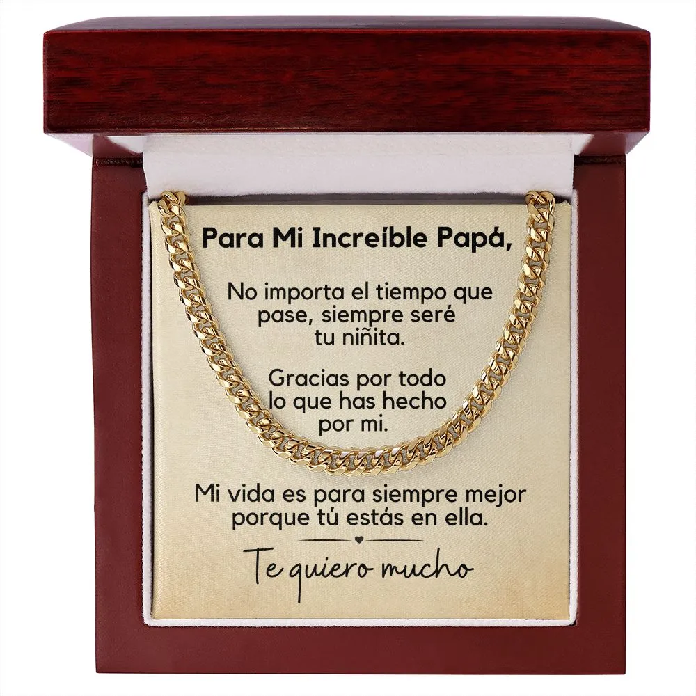 Regalo Para Papá | Cadena de Eslabones Cubanos | Siempre Seré Tu Niñita