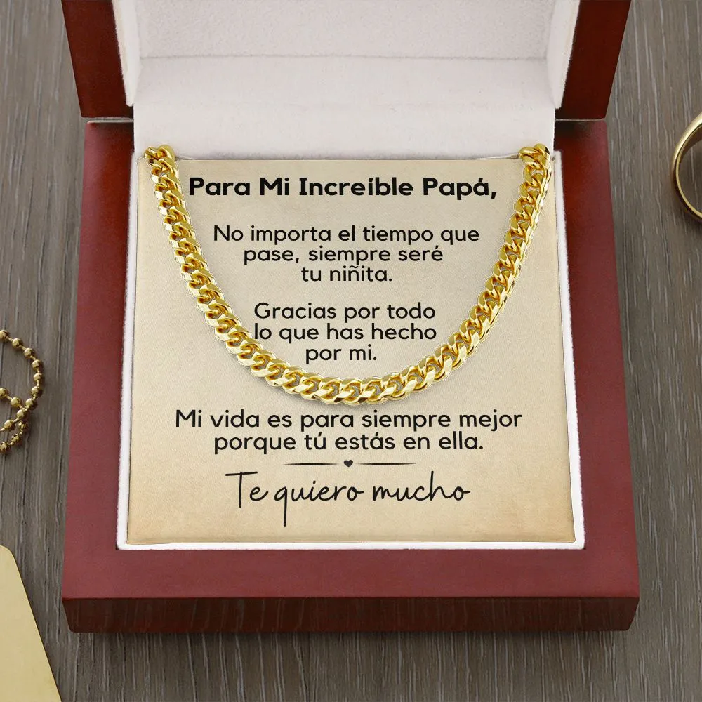 Regalo Para Papá | Cadena de Eslabones Cubanos | Siempre Seré Tu Niñita