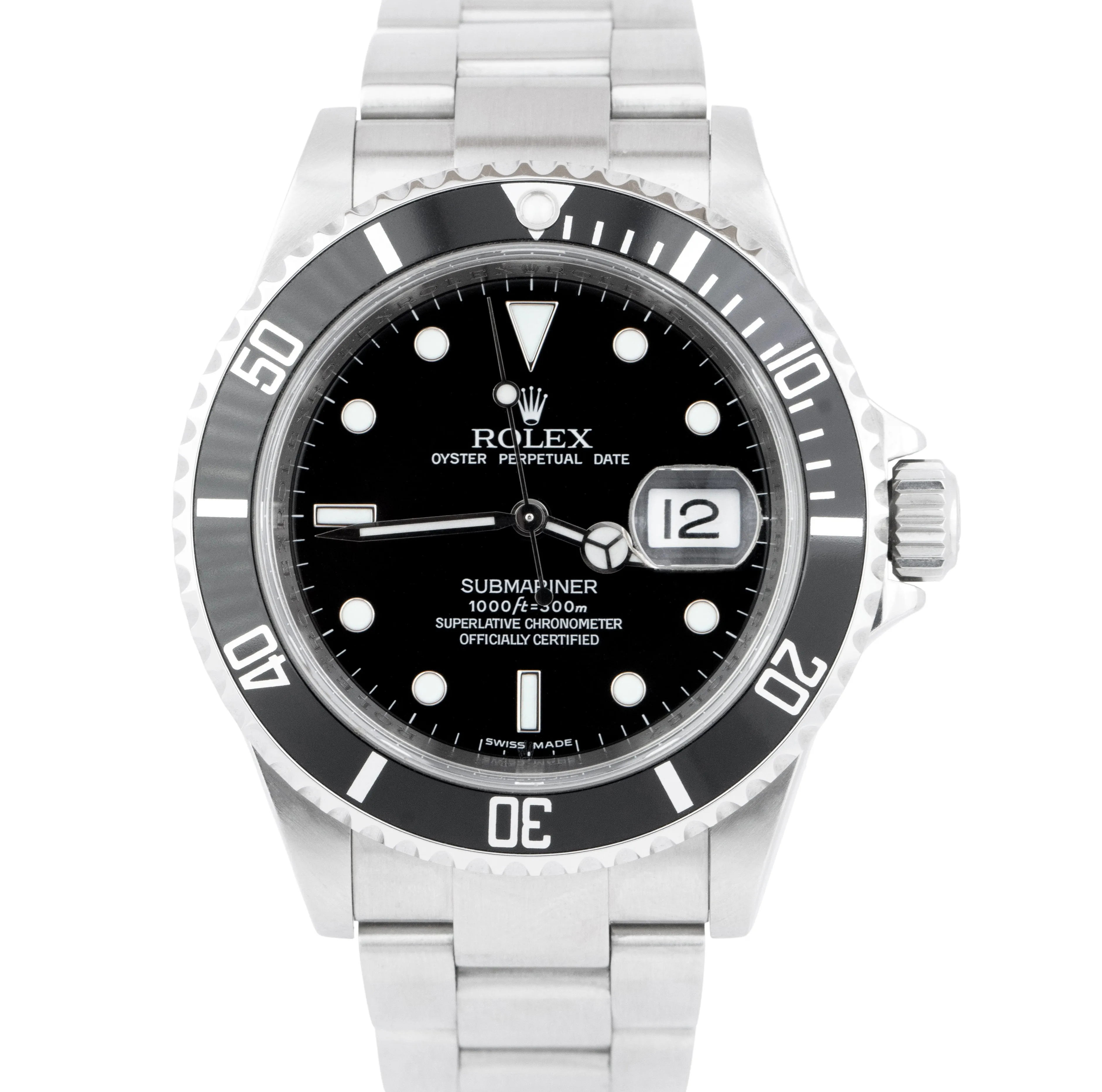 REHAUT 2010 Rolex Submariner Date Black Stainless Steel 16610 40mm Watch CARD