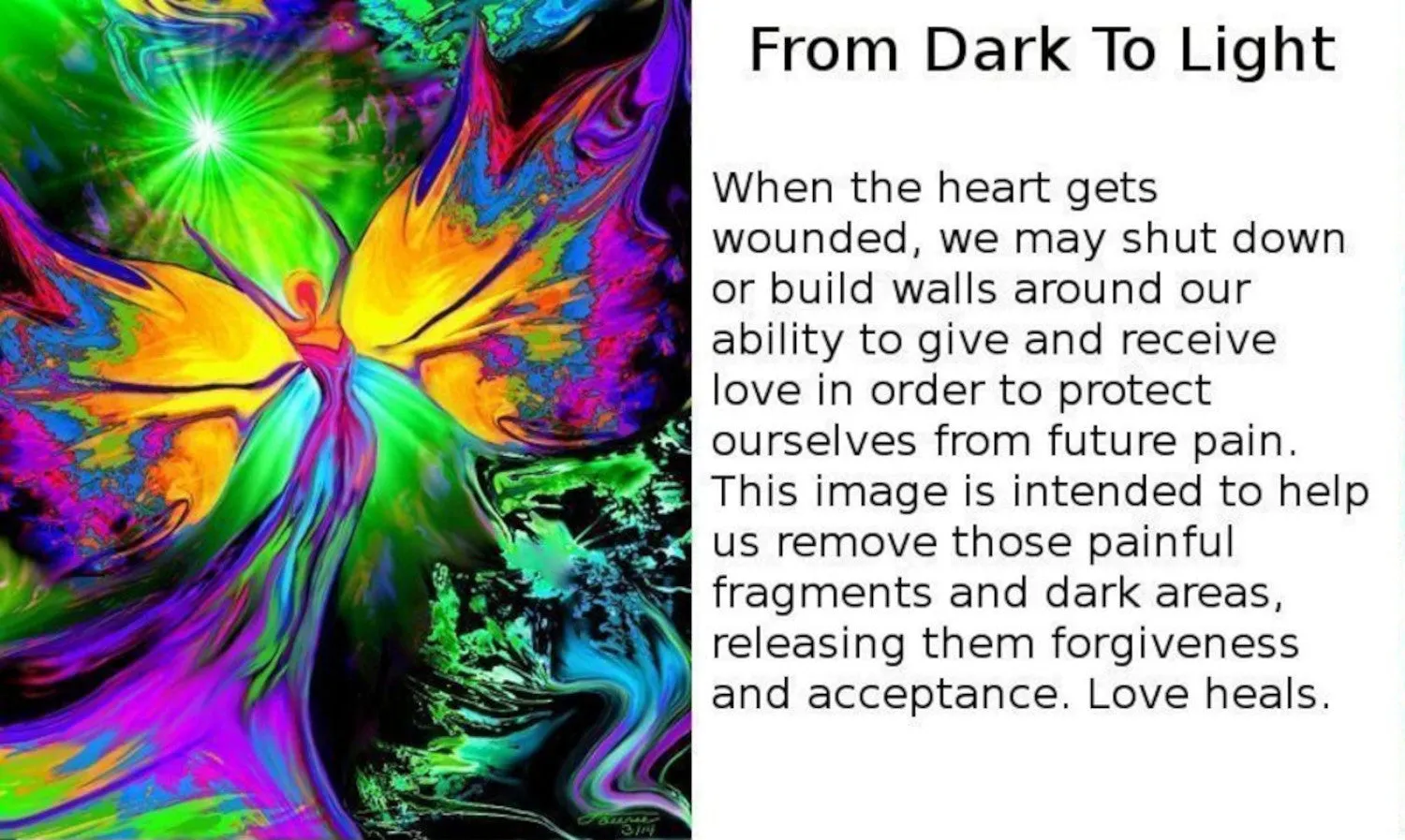Reiki Angel Wall Decor, Stretched Canvas Print, Metaphysical Art - "From Dark to Light"