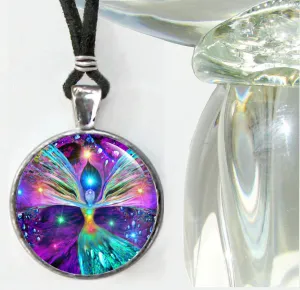 Reiki Energy Jewelry, Rainbow Angel Art, Metaphysical Chakra Artwork - "Bubbles of Clearing"