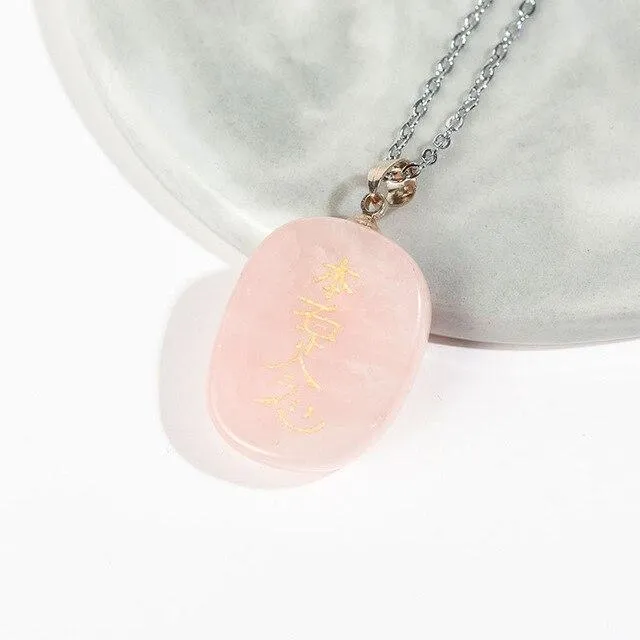 Reiki Natural Stones Necklace Lapis, Rose Quartz & More
