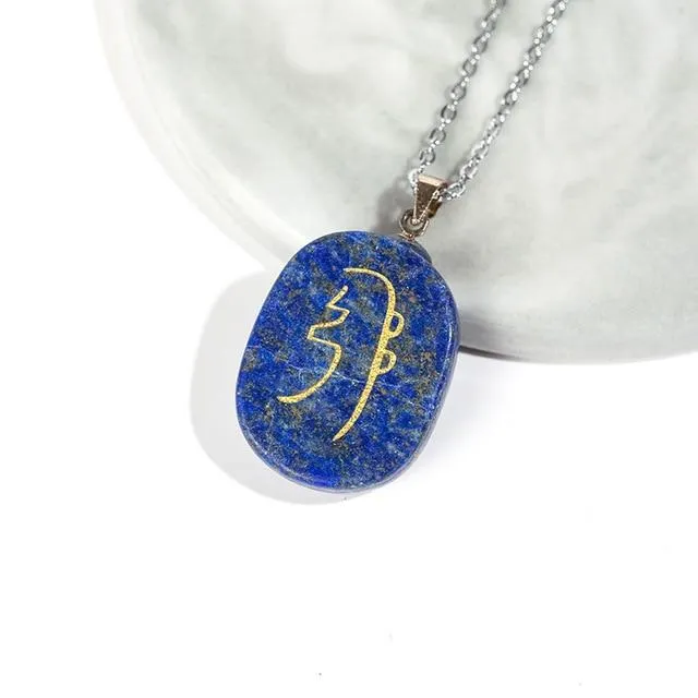 Reiki Natural Stones Necklace Lapis, Rose Quartz & More