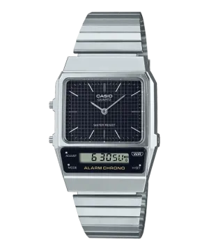 Reloj Vintage casual correa de Acero inoxidable AQ-800E-1A
